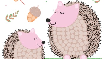 Zwei Igel in einer herbstlichen Umgebung: Gratis-Download