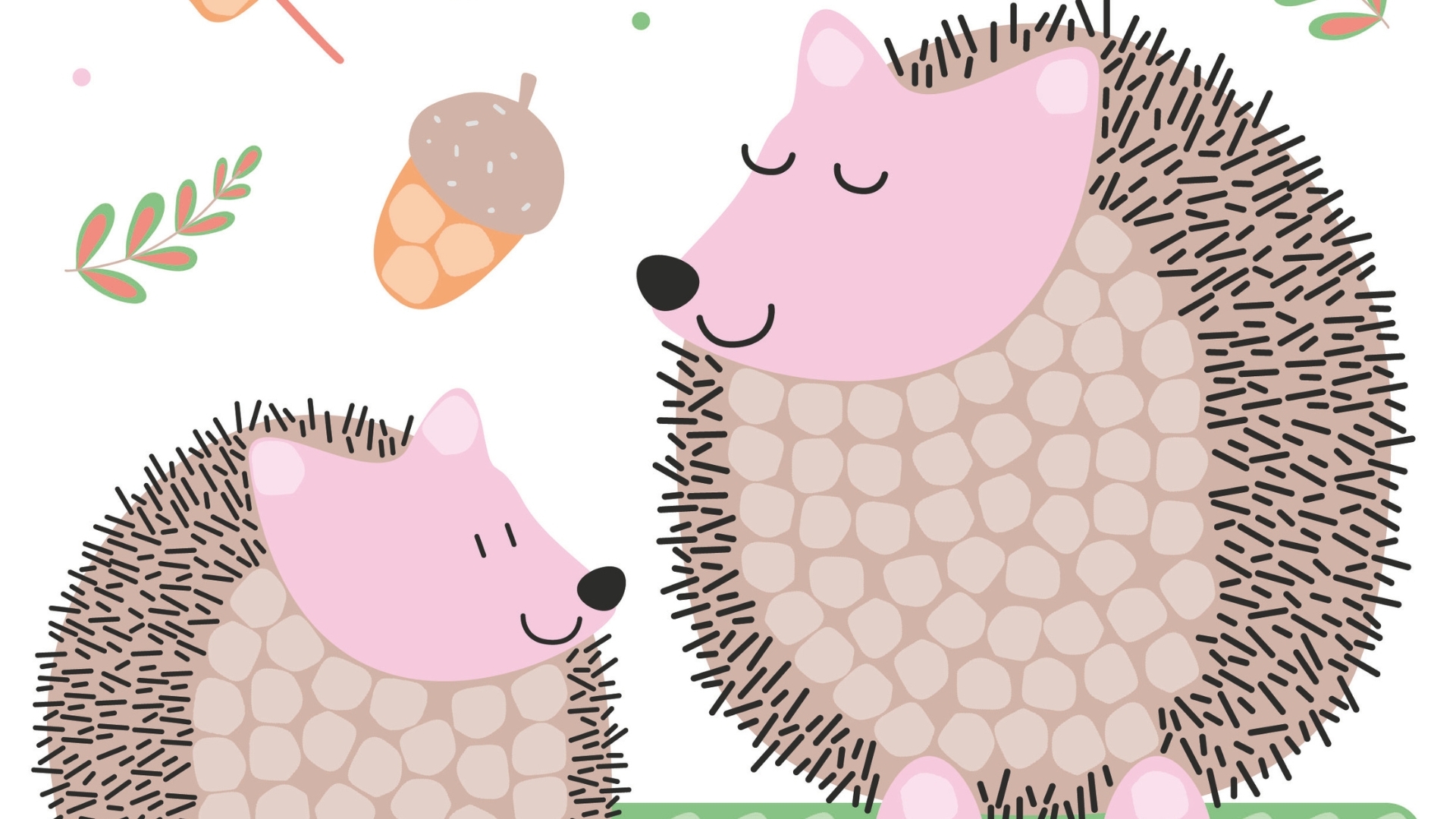 Zwei Igel in einer herbstlichen Umgebung: Gratis-Download